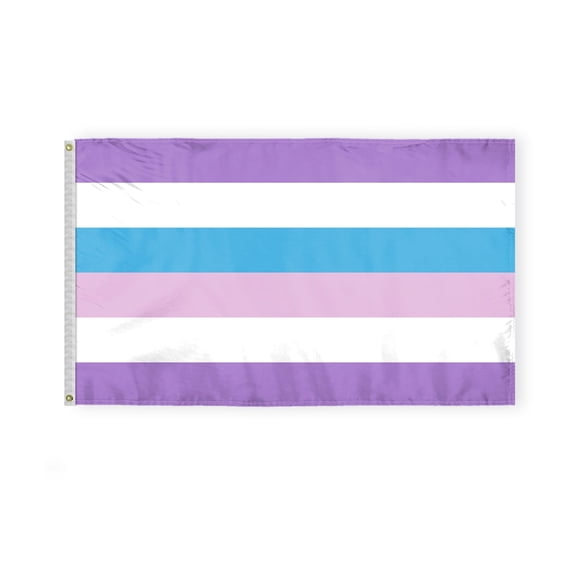 AGAS Bigender Pride Flag 3x5 Ft - Double Sided Polyester - Plated Grommets - Bigender Body Flag 3 x 5 Ft Bigender Pride Banner