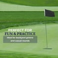 thumbnail image 1 of AGAS Black Golf Flags Mini with Grommets 14x20 inch - 200D Nylon - Double Sewn Edges - Golf Flags with Canvas Heading and 3 Brass Grommets - Practice Pin Flags - Putting Green Flags, 1 of 6