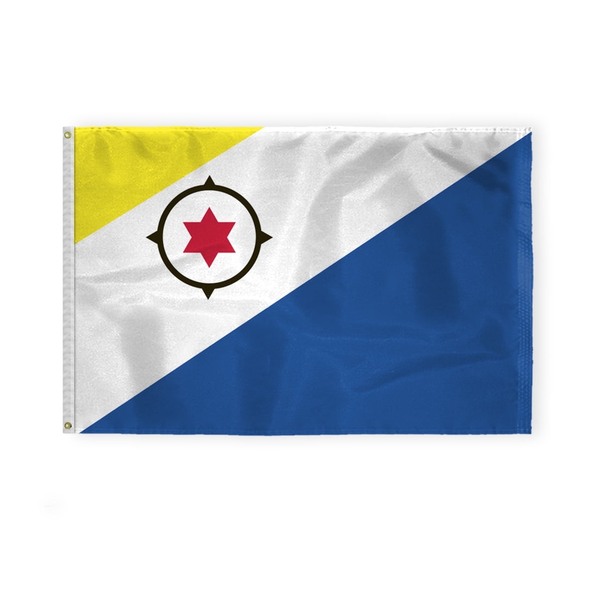 AGAS Bonaire Flag 4x6 ft 200D Nylon 4 Needle Lock Stitched Fly Hem Never Rust Brass Grommets Canvas Header Dutch Carribean Bonaire National Flag
