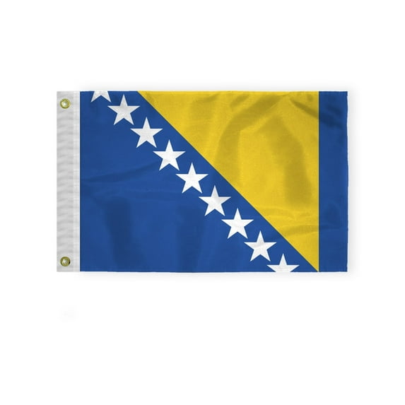 AGAS Bosnia & Herzegovina Nautical Flag 12x18 inch Mini Old Bosnian National Flag Outdoor 200D Nylon Double Stitched Hem Never Rust Brass Grommets Canvas Header Old Bosnian National Boat Flag