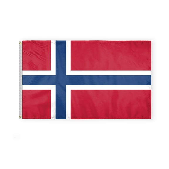 AGAS Bouvent Island Flag 3x5 ft Double Stitched Hem 100% Polyester Metal Grommets Indoor Norway Bouvent National Flag