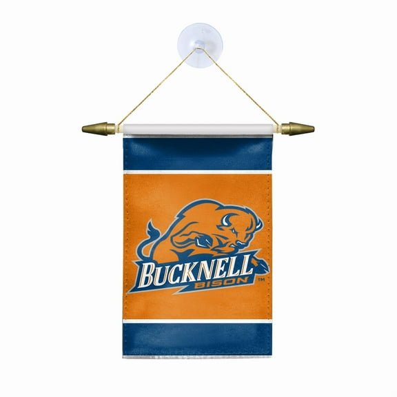 AGAS Small Bucknell BU University Banner - House Flag with Suction Cup 4x6 Inch - Bisons Mini Flags for Car Rearview Mirror and Window Décor
