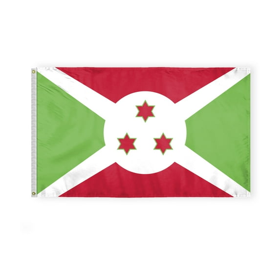AGAS Burundi National Flag 3x5 ft Polyester Fabric Double Stitched Polyester Fabric Header Metal Grommets Fade Resistant & Vivid Colors Indoor Burundian Flag