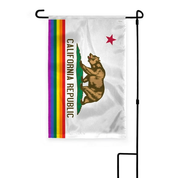 AGAS California Californian Pride Garden Flag 12x18 inch - Printed on Outdoor 200D Nylon - Double Stitched Edges - 12" Pole Sleeve for hanging