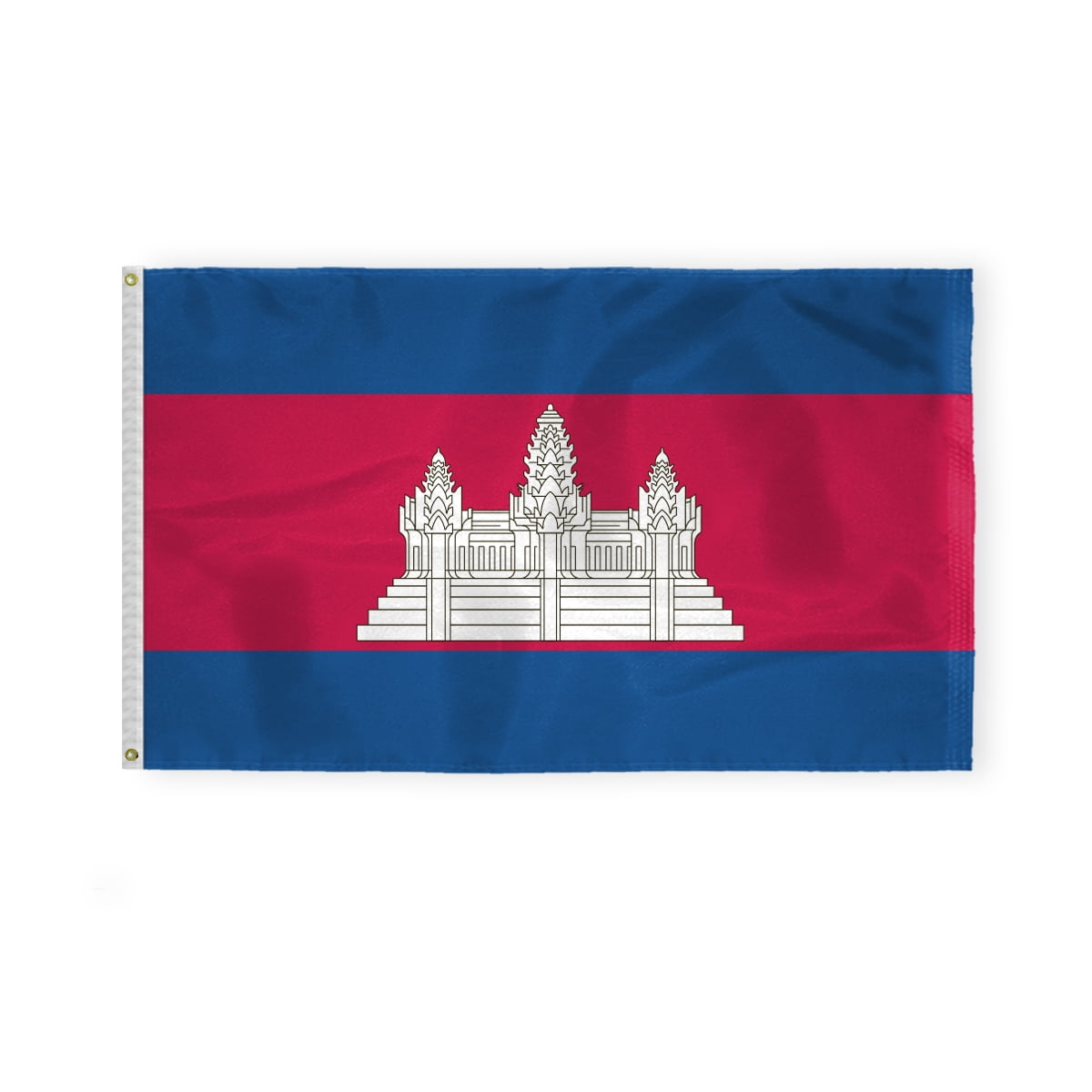 AGAS Cambodia 3x5 ft Printed Single Sided on 200D Nylon Double Stitched Canvas Header Brass Grommets Fade Resistant & Vivid Colors Can be Hung on Flagpole Outside or Indoors on a Wall