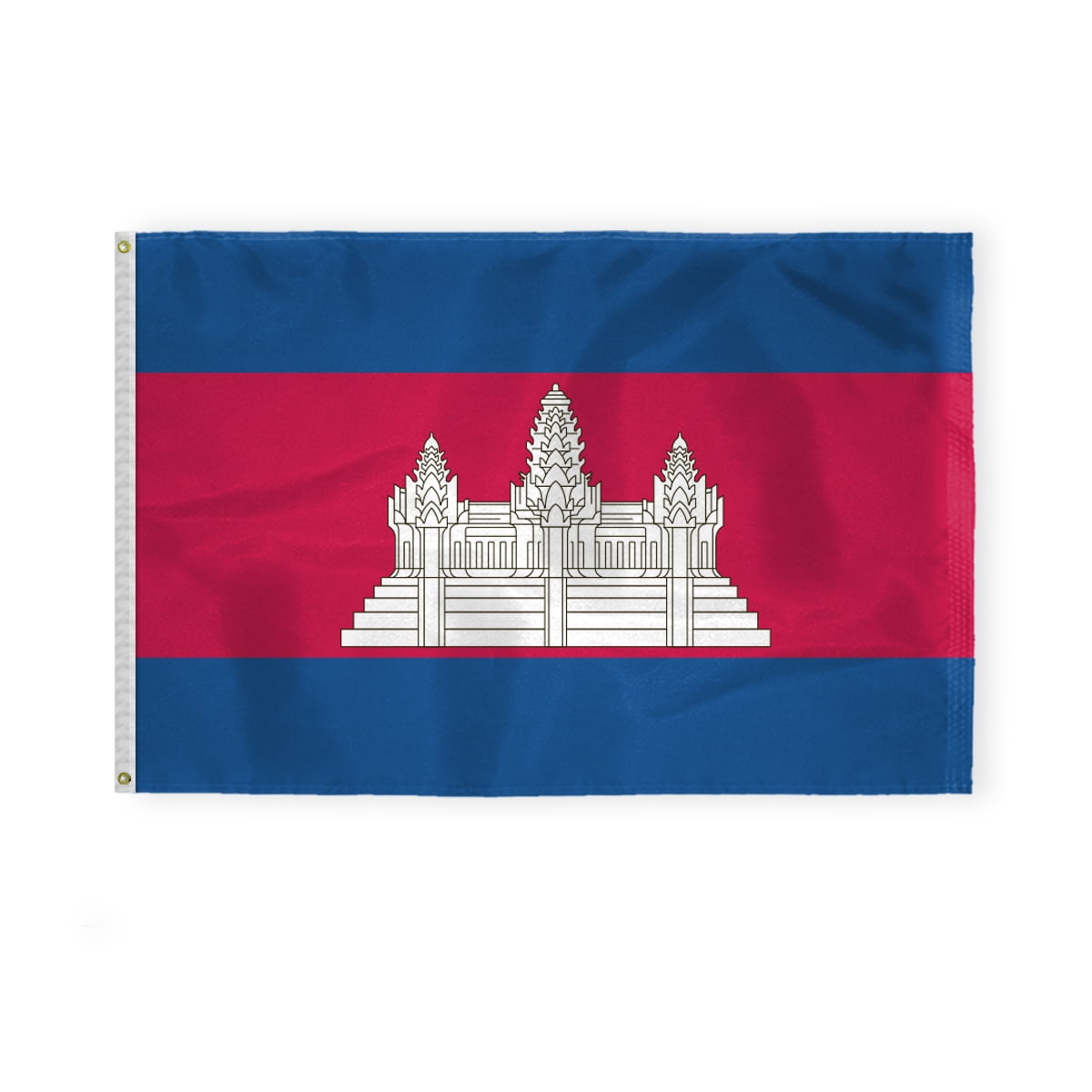 AGAS Cambodia 4x6 ft Printed Single Sided on 200D Nylon Double Stitched Canvas Header Brass Grommets Fade Resistant & Vivid Colors Can be Hung on Flagpole Outside or Indoors on a Wall