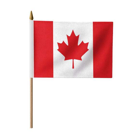 AGAS Canada Flag 12x18 Inch with 24 Inch Wooden Pole – Durable 100% Polyester Canadian Flag.