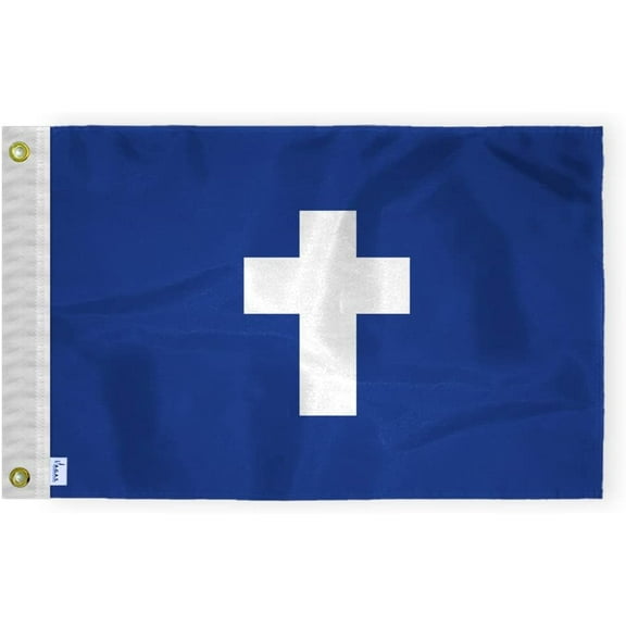 AGAS Chaplain Officers Flag - 12 x 18 Inch - Embroidered 200 Nylon - Stitched Edges - Brass Grommets Canvas Heading - Chaplain Yacht Club Officers Flag.