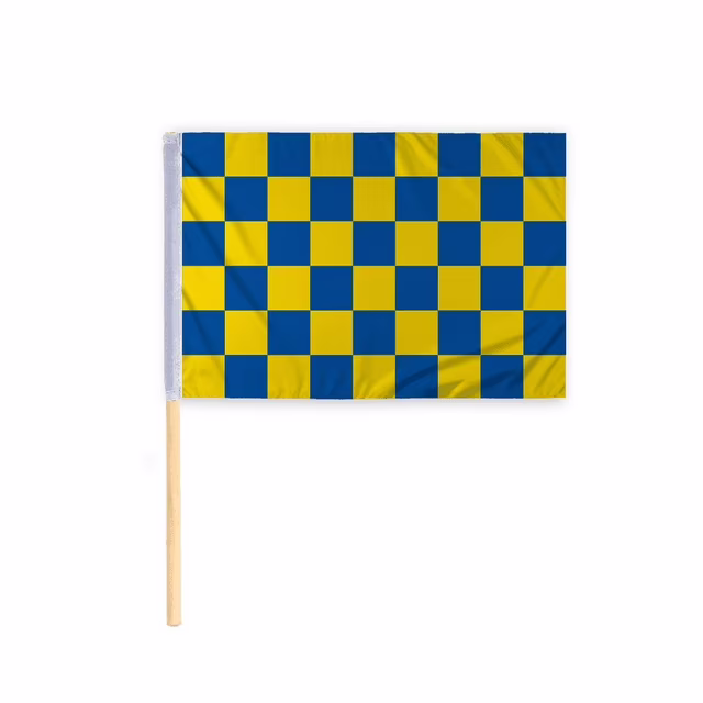 AGAS Checkered Racing Flags Blue Yellow Pattern - 30x30 inch