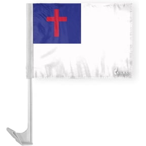 AGAS Christian Economy Car Flag 12x16 Inch – Single-Sided, Polyester Flag with 17" Flex Pole