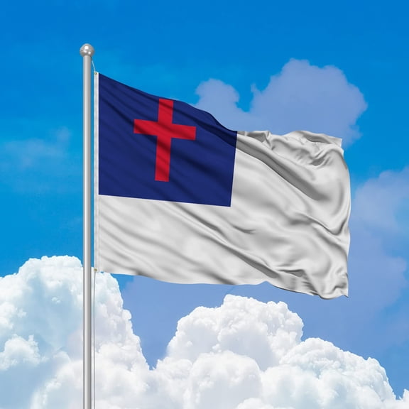 AGAS Christian Flag 12x18 inch – Jesus Cross Religious Boat Flag 200D Nylon Outdoor Durable.