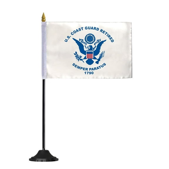AGAS Coast Guard Retired 4x6 inch Polyester Stick Flag