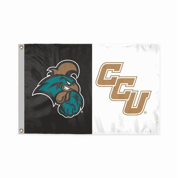 AGAS Coastal Carolina University Chanticleers CCU Boat Mini flag 12x18 Inch Printed Polyester with Brass Grommets - Nautical flags