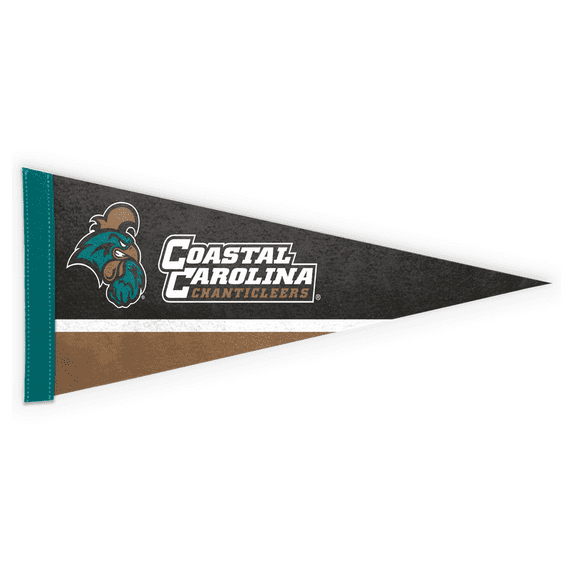 AGAS Coastal Carolina University Chanticleers CCU Mini Felt Pennant - 9" x 24" Sleeve For Stick - Officially Licensed Small Chanticleers Home Décor Wall Pennant