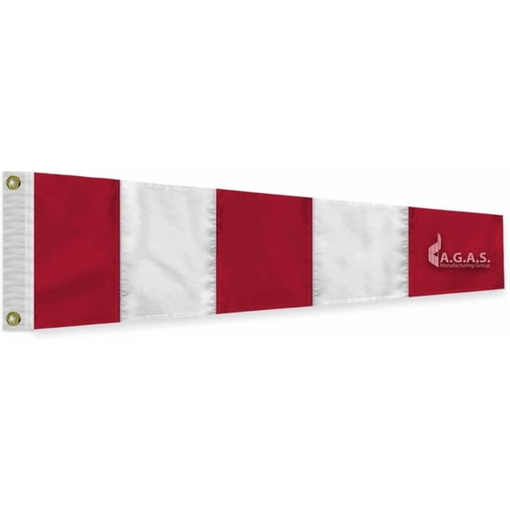 AGAS Code and Answering Pennant - 16 in x 3 Ft - Printed 200 Nylon - Quadruple Stitched Edges - Solid Brass Grommets Canvas Heading - CA Naval Signal Flag - Size 2.