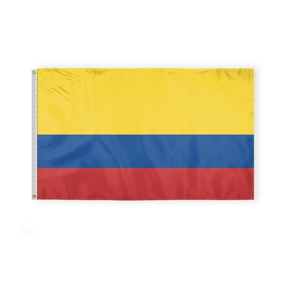 AGAS Colombia Flag - 3x5 ft - Polyester - Stitched Edges - Polyester Header Metal Grommets - CO National Flag - Colombian Flag El Tricolor Nacional.