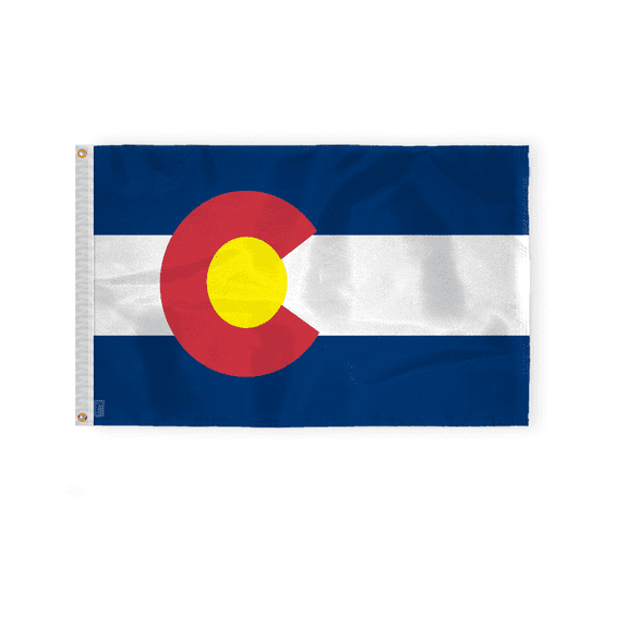 AGAS Colorado State Flag 2x3 Ft - Double Sided Reverse Print On Back 200D Nylon - Brass Grommets - Fade Proof Sharp Colors - Indoor/Outdoor Colorado Flag