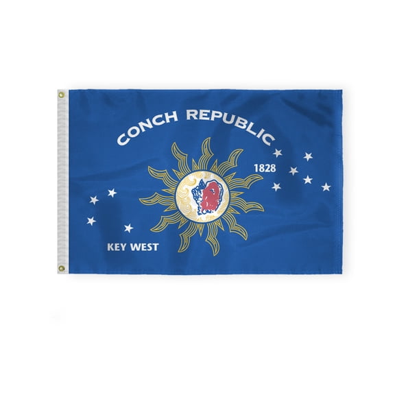 AGAS Conch Republic Flag 2x3 ft Outdoor 200D Nylon Double Stitched Hem Never Rust Brass Grommets Canvas Header Conch Republic Key West Florida National Flag