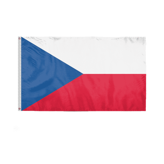 AGAS Czech Republic Flag 3x5 ft Polyester Fabric Double Stitched Polyester Fabric Header Metal Grommets Fade Resistant & Vivid Colors Indoor Czechoslovakia Republic Flag