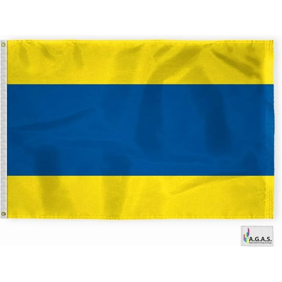 AGAS Delta Code D Marine Signal Flag - Printed 200D Nylon - Canvas Header - Brass Grommets - Colorfast & Stitched Edges - Nautical Boat Flag - Naval Code Signal Flag.