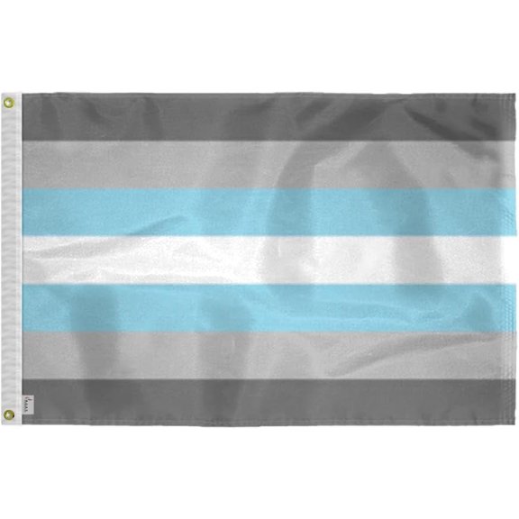 AGAS Demiboy Pride Flag 2x3 Ft - Double Sided Printed 200D Nylon - Brass Grommets - Fade Proof Sharp Colors - Demisexual Community Flag