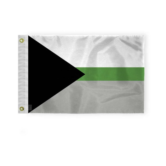 AGAS Demiromantic Pride Boat Nautical Flag 12x18 Inch - Printed 200D Nylon - Brass Grommets Fade Proof Vivid Colors - Small Demiromantic Pride flag for Bike Car