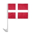 thumbnail image 1 of AGAS Denmark Car Flag 12x16 inch - Printed Single Sided on Polyester Stitched Edges 17 Inch White Plastic Flex Pole, 1 of 1