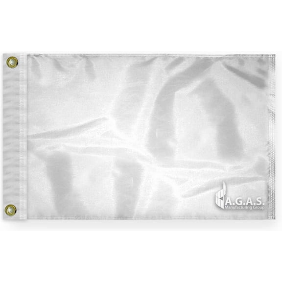 AGAS Dinner Meal Flag - 16 x 24 Inch - Printed 200 Nylon - Stitched Edges - Brass Grommets Canvas Heading - Solid White Nautical Flag.