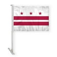 thumbnail image 1 of AGAS District of Columbia State Car Window Flag 10.5x15 inch - Double Side Printed Knitted Polyester - 19 Inch White Plastic Unbreakable Pole Tough District of Columbia Car Flag, 1 of 1