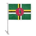 thumbnail image 1 of AGAS Dominica Car Flag Premium 10.5x15 inch Printed Double Sided on Super Knit Polyester Fabric Double Stitched 19 Inch White Plastic Unbreakable Stiff Pole High Visibility Dominican National Car Flag, 1 of 1