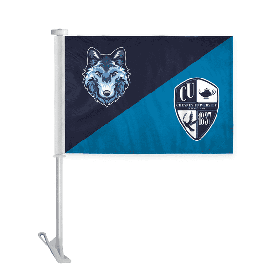 AGAS Cheyney University Wolves Car Flag- Polyester - 19" Stiff Pole