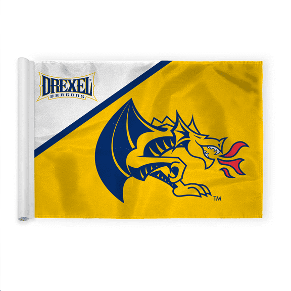 AGAS Drexel DU University Dragons Golf Flags with Tube Insert 6"x8", Mini Putting Green Flags for Yard, 200D Nylon, Canvas Header Stitched Borders