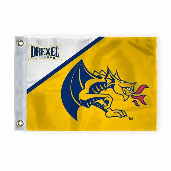AGAS Drexel Dragons Stripes Golf Flags with Brass Grommets 6"x8", Mini Putting Green Flags for Yard, 200D Nylon, Canvas Header Stitched Borders