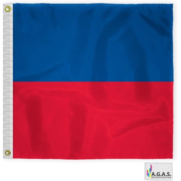 AGAS Echo Code E Marine Signal Flag - Printed 200D Nylon - Canvas Header - Brass Grommets - Colorfast & Stitched Edges - Nautical Boat Flag - Naval Code Signal Flag.