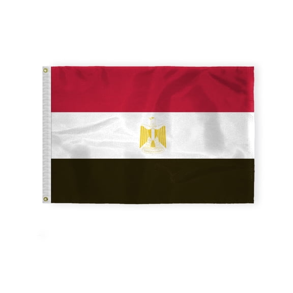 AGAS Egypt Flag - 2x3 ft - 200D Nylon - Stitched Edges - Canvas Header Brass Grommets - Fade Proof - EG National Flag - Egyptian Flag Misr Flag عَلَمْ مَصر
