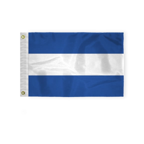 AGAS El Salvador Boat Flag - 12x18 inch - 200D Nylon - Stitched Edges - Canvas Header Brass Grommets - Fade Proof - ELSL National Flag - Salvador Flag Bandera de El Salvador.