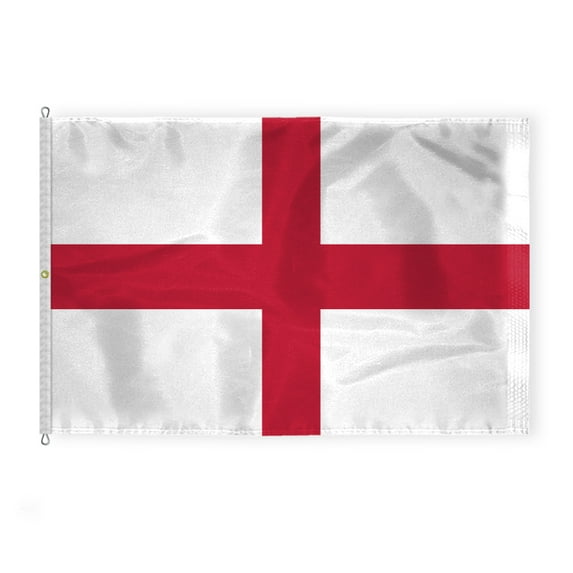 AGAS England Flag 8x12 ft - Outdoor 200D Nylon - 6 Needle Lock Stitched Fly Hem - Canvas Header - Rope Thimble & 1 Brass Grommet - Fade Proof - Large Size English National Flag
