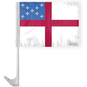 AGAS Episcopal Church Economy Car Flag 12x16 inches- Single Sided, Polyester, 17" Plastic Flex Pole