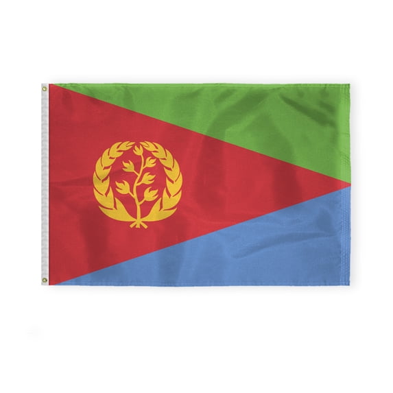 AGAS Eritrea Flag 4x6 ft 200D Nylon 4 Needle Lock Stitched Fly Hem Never Rust Brass Grommets Canvas Header Eritrean National Flag