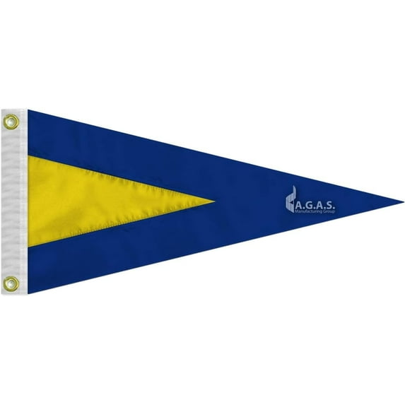 AGAS First Repeater Substitute Pennant - 32x64 Inch - Printed 200 Nylon - Quadruple Stitched Edges - Solid Brass Grommets Canvas Heading - 1st Repeater Code Flag - Size 10.