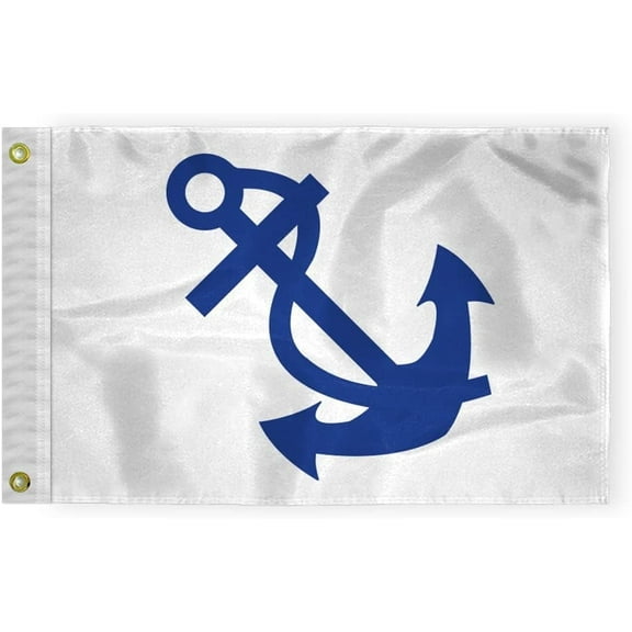 AGAS Fleet Captain Officers Flag - 12 x 18 Inch - Printed 200D Nylon - Double Stitched Edges - Brass Grommets Canvas Heading - Fleet Captain Yacht Club Officers Flag.