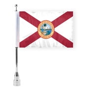 AGAS Florida State Motorcycle Flag 6x9 inch - Double-Layered Printed 3-Ply Durable Knitted Polyester - 0.75 inch Sleeve - Fits on 3/8" Mount Pole (Not Included)