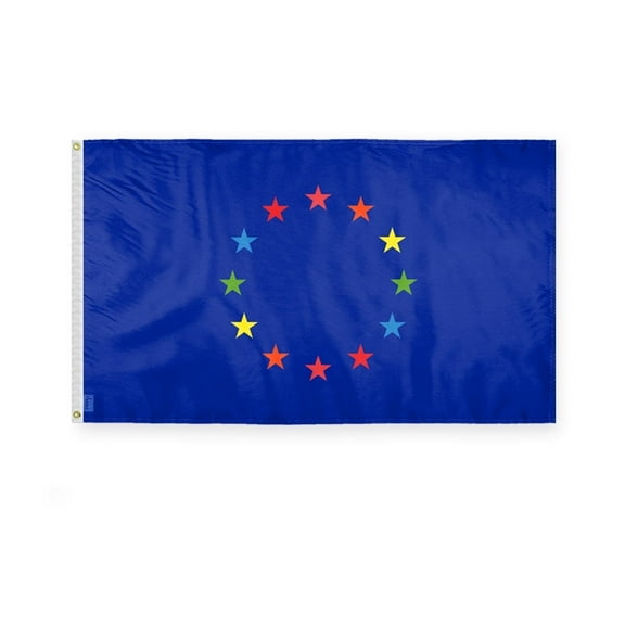 AGAS Gay European Flag 3x5 Ft - Polyester - Plated Grommets - Euro Gay Body Flag 3 x 5 Ft Euro Gay Banner