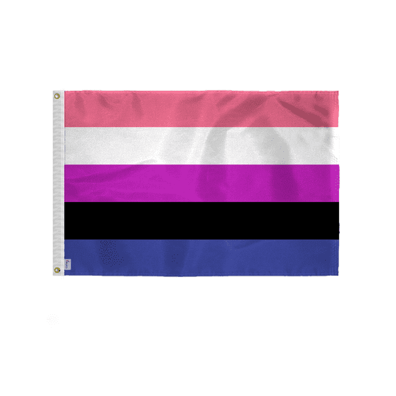 AGAS Genderfluid Pride Flag 2x3 Ft - Double Sided Printed 200D Nylon - Brass Grommets - Fade Proof Sharp Colors - Genderfluid Community Flag