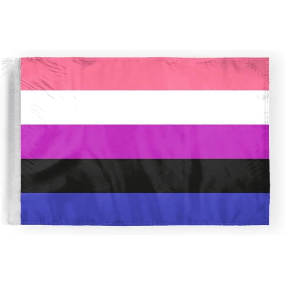 AGAS Genderfluid Pride Motorcycle Flag 6x9 inch - Double-Layered Printed 2-Ply Durable Knitted Polyester - 0.75 inch Sleeve- Fits on 3/8" Mount Pole