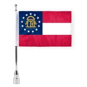 AGAS Georgia State Motorcycle Flag 6x9 inch - Double-Layered Printed 3-Ply Durable Knitted Polyester - 0.75 inch Sleeve - Fits on 3/8" Mount Pole (Not Included)
