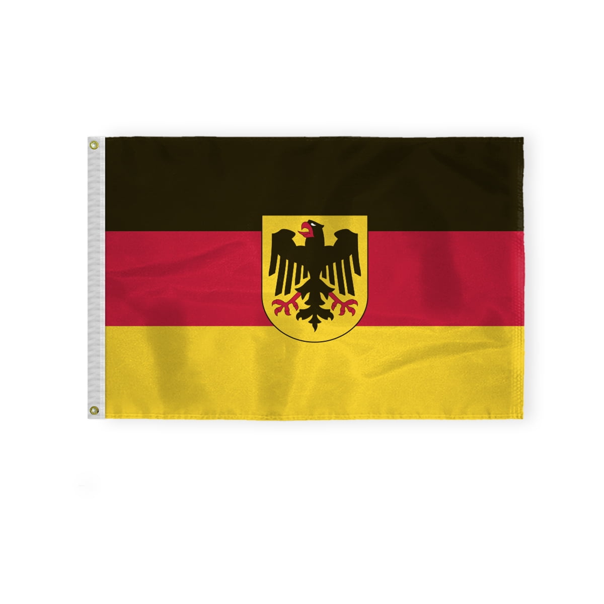 AGAS German State Ensign 2x3 ft Printed Single Sided on 200D Nylon Double Stitched Canvas Header Brass Grommets Fade Resistant & Vivid Colors Tough German Banner