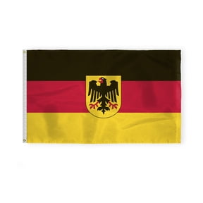 AGAS German State Ensign 3x5 ft Printed Single Sided on 200D Nylon Double Stitched Canvas Header Brass Grommets Fade Resistant & Vivid Colors Can be Hung on Flagpole Outside or Indoors on a Wall