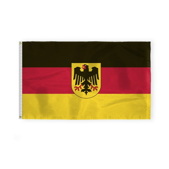 AGAS German State Ensign 3x5 ft Printed Single Sided on 200D Nylon Double Stitched Canvas Header Brass Grommets Fade Resistant & Vivid Colors Can be Hung on Flagpole Outside or Indoors on a Wall