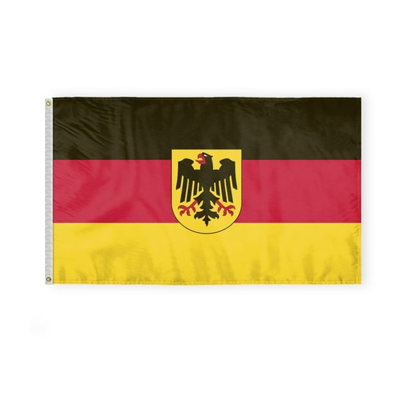 AGAS German State Ensign 3x5 ft Printed Single Sided on Polyester Double Stitched Polyester Header Metal Grommets Fade Resistant & Vivid Colors Indoor German Flag
